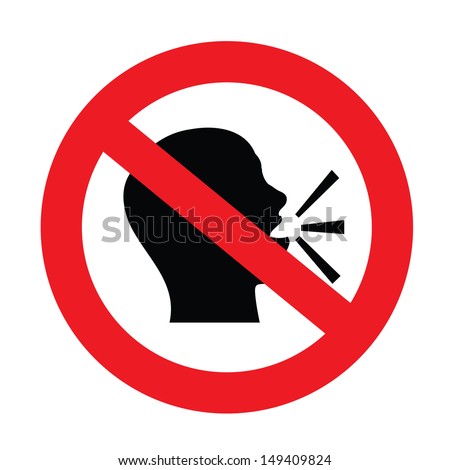 Sign Showing No Talking Chat Allowed Stock Vector 149409824 - Shutterstock