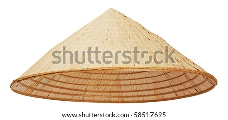 Asian conical hat isolated on white