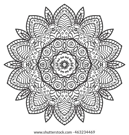 Flower Mandala Vintage Decorative Elements Oriental Stock Vector 515944924
