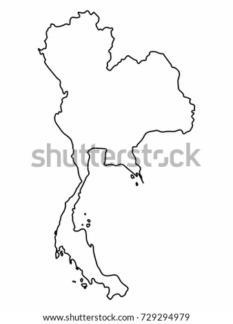 Abstract Outline Thailand Map Stock Vector 258138713 ...