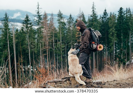 siberian husky hiking