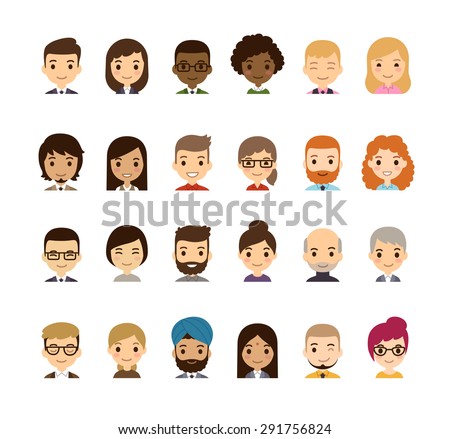 Set Diverse Avatars Different Nationalities Clothes Stock ...