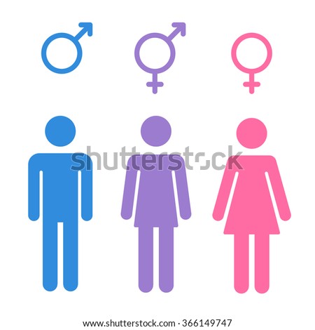 Set Gender Symbols Stylized Silhouettes Male Stock Illustration ...