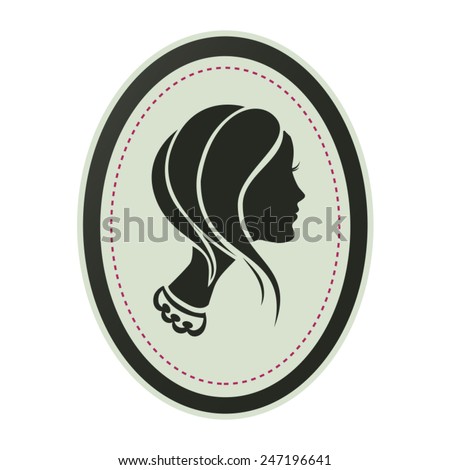 Cameo Frame Vector Woman Stock Images, Royalty-Free Images 