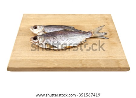 dried fish isolated on white background