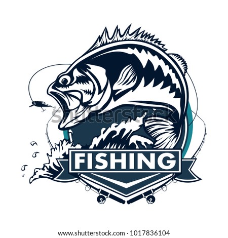 Fishing Logo Bass Fish Rod Club Stock Vector 1017836104 - Shutterstock