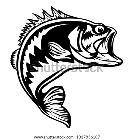 Fishing Logo Bass Fish Rod Lure Stock Vector 1017836107 - Shutterstock