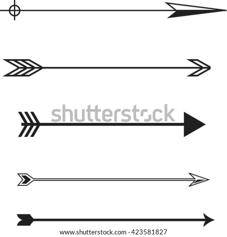 simple vector vintage black arrow set stock vector simple vector vintage black arrow set stock vector