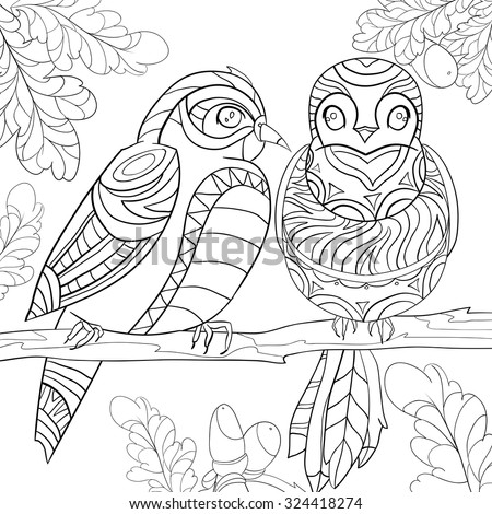 Art And Color Therapy An Anti Stress Coloring Booktwo Love Birds On A