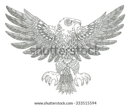 eagle coloring page stock illustration 333515594