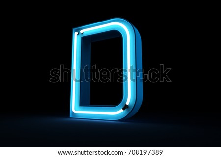Highly Detailed Neon Sign Letter D Stock Illustration 94098145 ...
