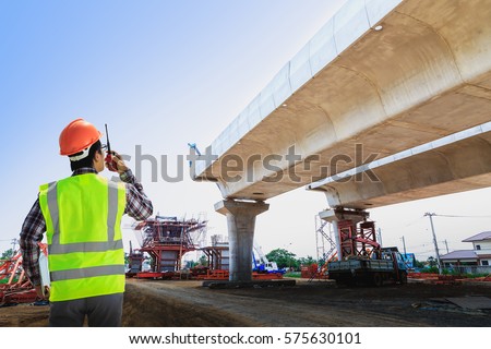 Engineers are working on road construction
