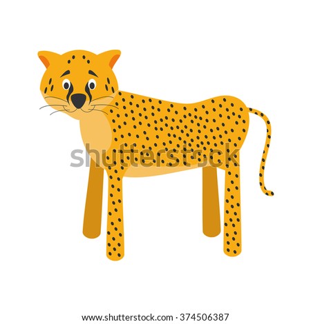 Cute Cartoon Cheetah Vector Illustration Stock Vector 374506387 ...