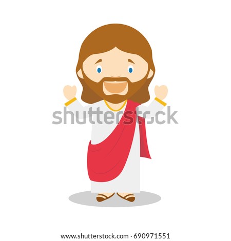 Jesus Nazareth Cartoon Character Vector Illustration Stock Vector ...