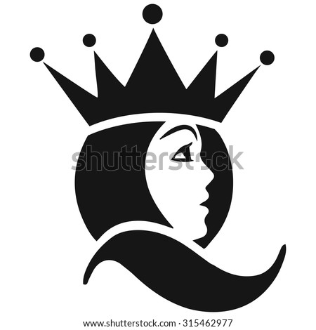 Beautiful Face Queen Icon Stock Vector 315462977 