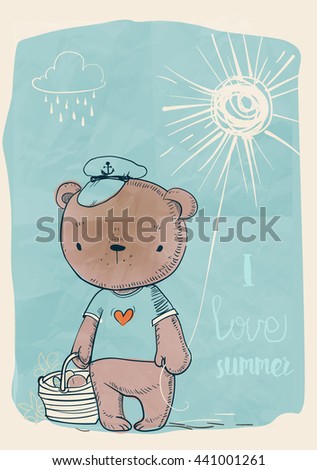 cute doodle bear