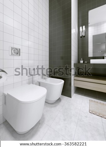 Modern Bathroom Interior Stone Wall Stock Photo 143503666 - Shutterstock