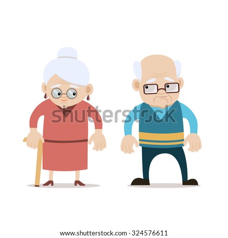 Old Man Woman Standing Next Each Stock Vector 397894300 - Shutterstock