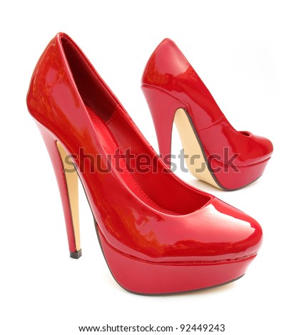 Pair Red Womens Shoes High Heels Stock Photo 103672442 - Shutterstock