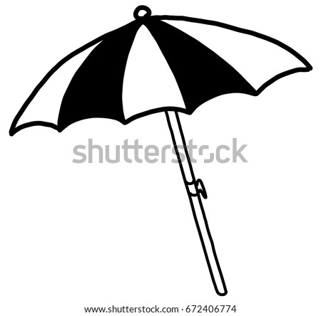 Hand Drawn Beach Umbrella Stock Vector 672406774 - Shutterstock