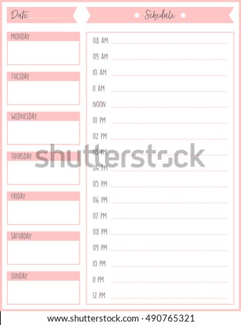 simple daily planner template