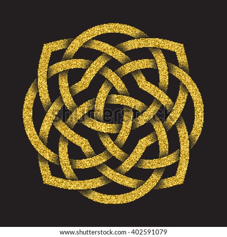 Golden Glittering Logo Symbol Celtic Style Stock Vector 391484254 ...