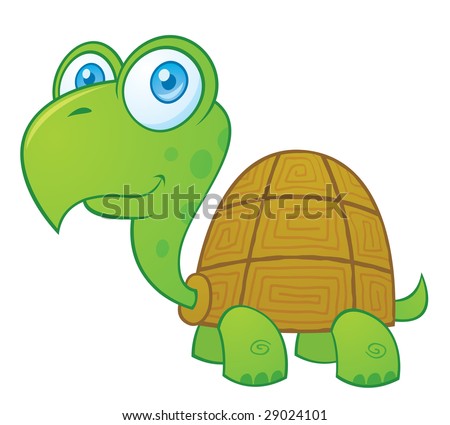 Vector Illustration Smiling Cartoon Turtle Stock Vector 264301604 ...