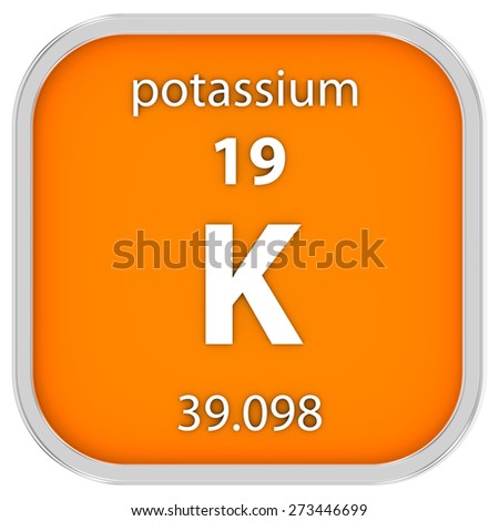 Potassium material on the periodic table. Part of a series. - stock photo