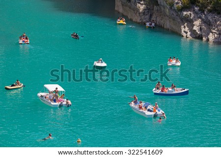 Verdon Gorge France August 15 2015 Stock Photo 322541627 ...