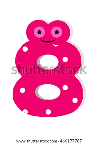 Number Fun Style Children 8 Vector Stock Vector 466177787 - Shutterstock