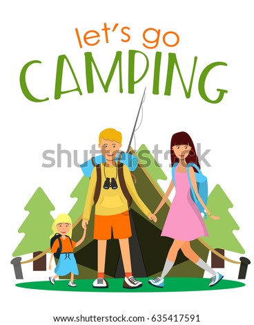 Download Family Camping Vector Illustration Father Mother Stock ...