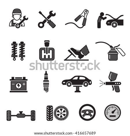 Motorcycle Part Item Set Stock Vector 205958341 - Shutterstock