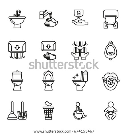 Toilet Public Sign Symbol Icon Pictogram Stock Vector 674153467 ...