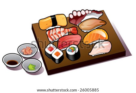Stock Images similar to ID 101636596 - cartoon japanese food stickers