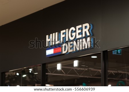 Berlin, Germany - January 11, 2017: Tommy Hilfiger store. Tommy Hilfiger Corporation is a manufacturer of clothing. It produces and sells sporting men's and women clothing. Its office is in Amsterdam