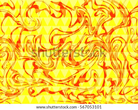 Marbling seamless pattern. Bright yellow background. Vector illustration