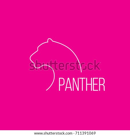 Leopard line logo. wild animal logo with minimalist concept.