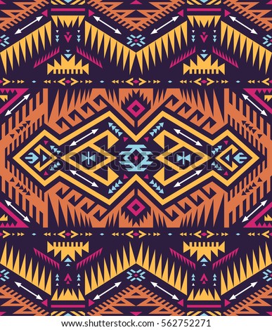 Multicolor Tribal Navajo Vector Seamless Pattern Stock Vector 377771398 ...