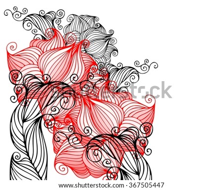 Drawing Vector Graphics Floral Pattern Design Stock Vector ...
