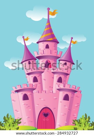 Pink Magic Castle Stock Vector (Royalty Free) 284932727 ...