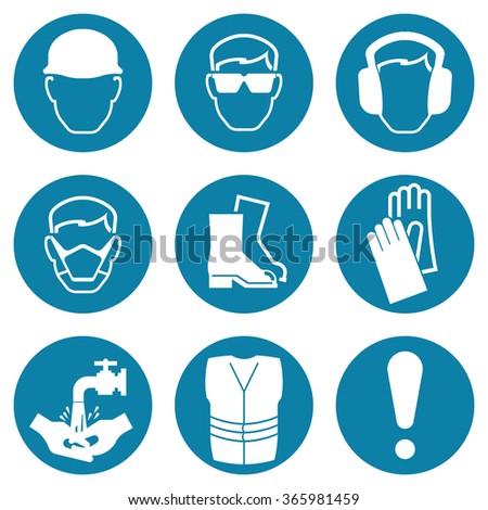 Mandatory Signs Construction Health Safety Sign Stock Vector 153833123 ...