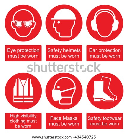 Stock Images similar to ID 382483264 - mandatory safety sign set...