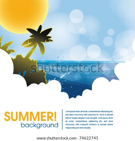 summer holiday web and print template - tropical island