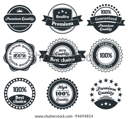 Retro High Quality Labels Collection Stock Vector 87796972 - Shutterstock