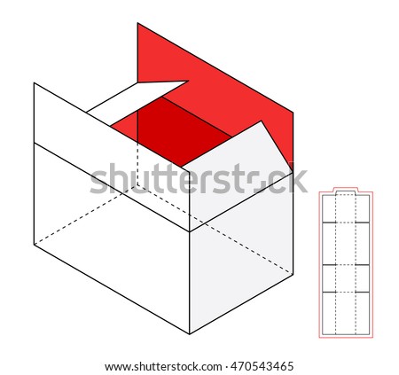 Template Simple Box Cut Out Paper Stock Vector 451601599 - Shutterstock