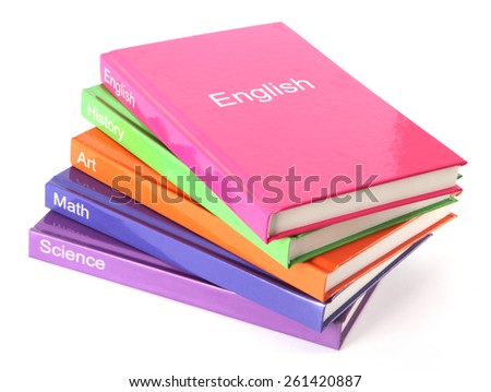 Subject Books On White Textbooks Stock Photo (Royalty Free) 261420887 ...