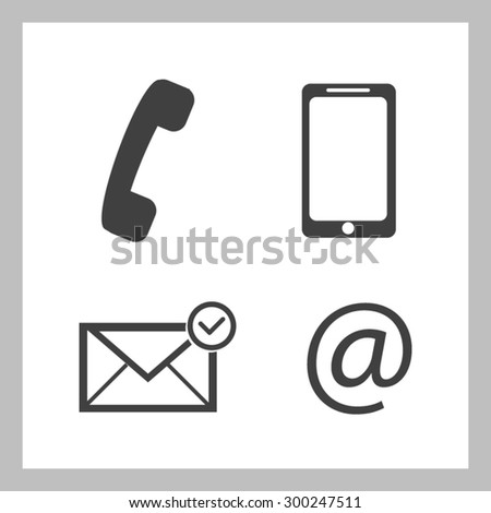 Contact Buttons Set Email Envelope Phone Stock Vector 106365044 ...