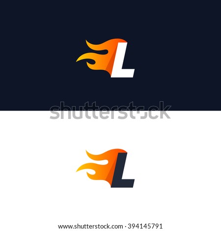 Download Fire Letter L Logo Template Burning Stock Vector 394145791 ...
