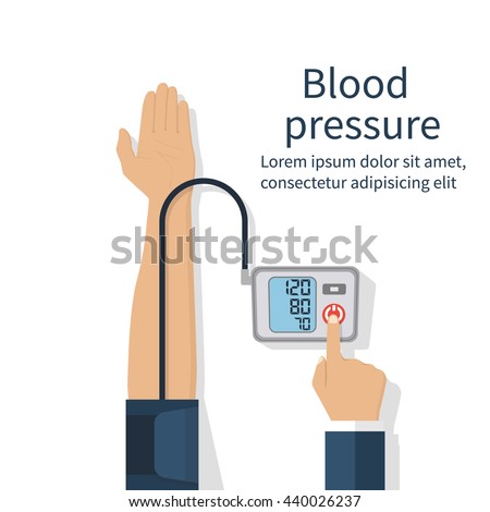 Man Checking Arterial Blood Pressure Healthcare Stock Vector 440026237 ...