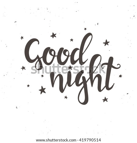 Good Night Hand Drawn Typography Poster Stock Vector 419790514 ...